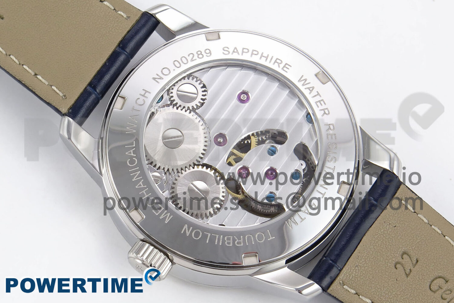PP Tourbillon SS Texuted Bezel RMSF Edition Black Starry Dial on Blue Leather Strap - Image 8