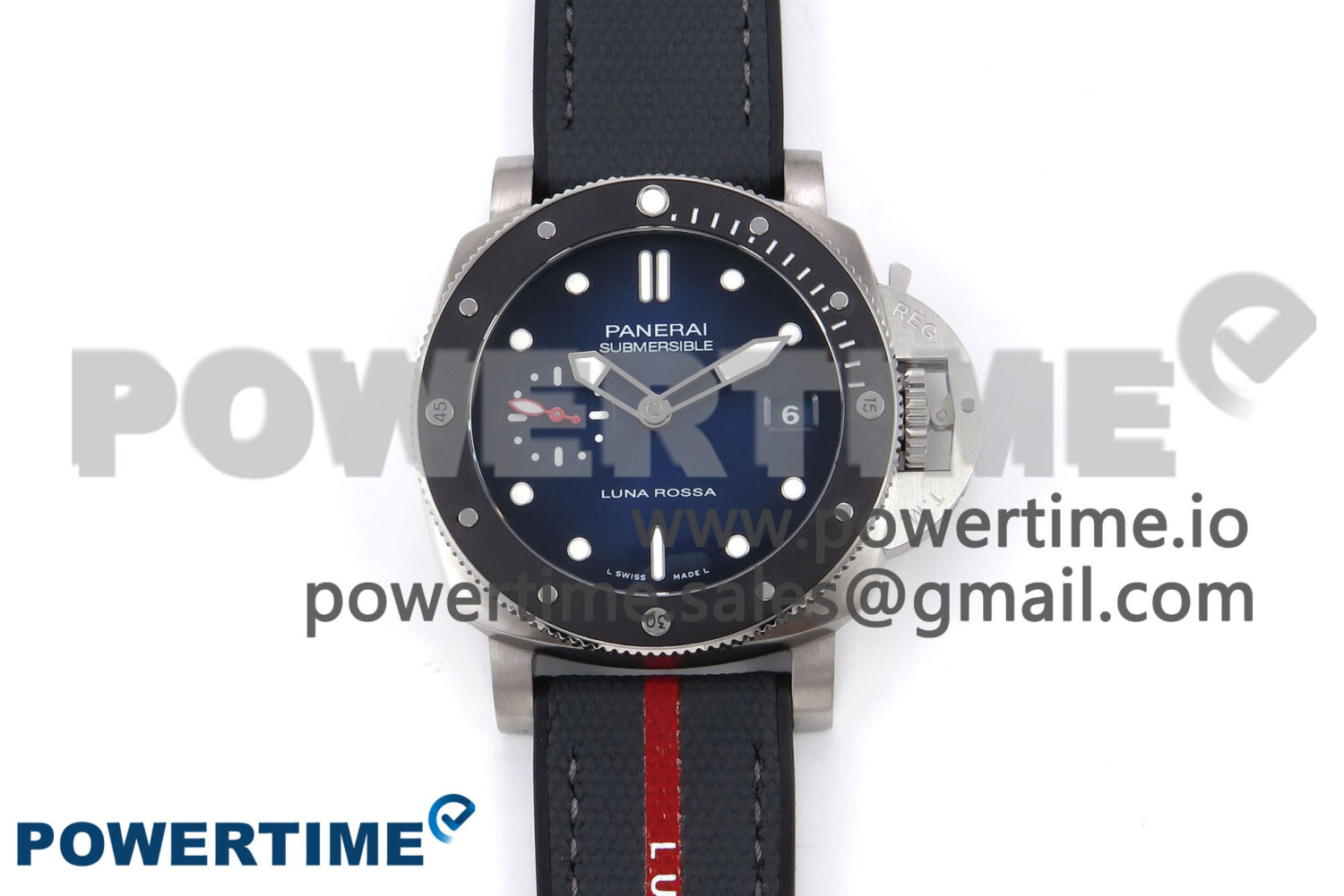 PAM1565 Luna Rossa Submersible VSF 1:1 Best Edition on Gray Fabric Strap P900 - Image 1