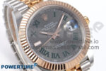 DateJust 41 126331 EWEF 1:1 Best Edition Gray Dial Green Roman Marker on SS/RG Jubilee Bracelet A3235 - Image 2