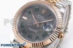 DateJust 41 126331 EWEF 1:1 Best Edition Gray Dial Green Roman Marker on SS/RG Jubilee Bracelet A3235 - Image 3