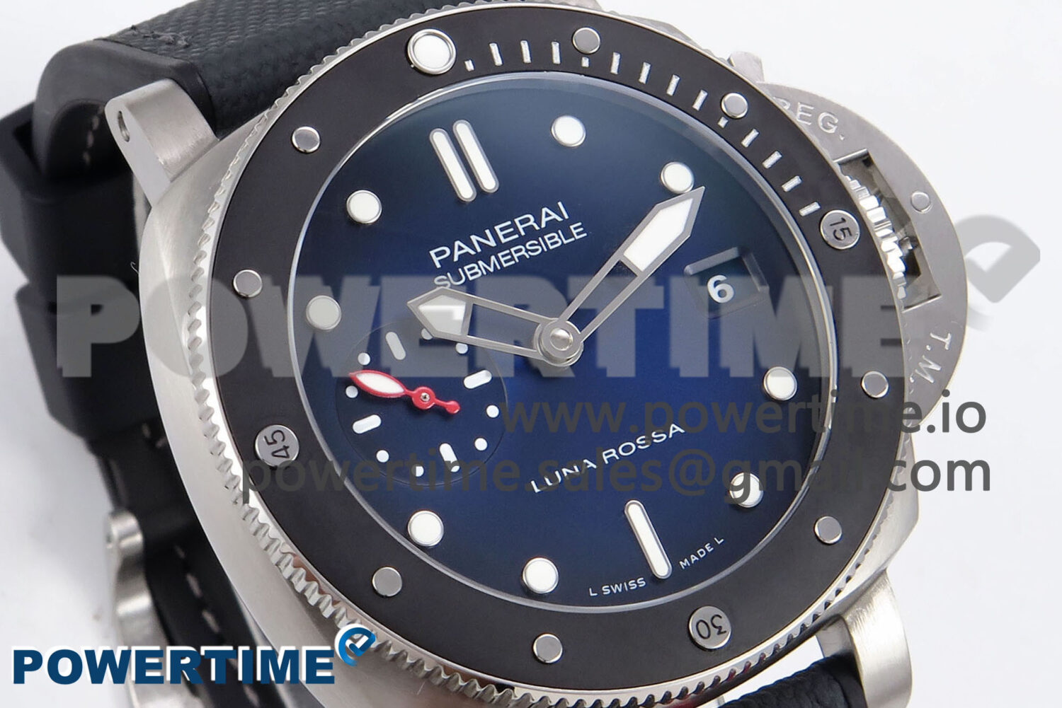 PAM1565 Luna Rossa Submersible VSF 1:1 Best Edition on Gray Fabric Strap P900 - Image 2