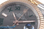 DateJust 41 126331 EWEF 1:1 Best Edition Gray Dial Green Roman Marker on SS/RG Jubilee Bracelet A3235 - Image 4