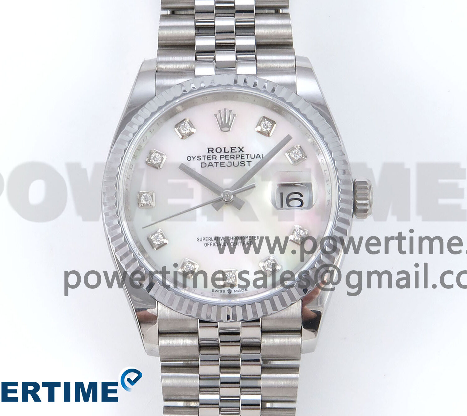 DateJust 36 126234 QF 1:1 Best Edition 904L Steel White MOP Diamonds Dial on SS Jubilee Bracelet VR3235