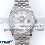 DateJust 36 126234 QF 1:1 Best Edition 904L Steel White MOP Diamonds Dial on SS Jubilee Bracelet VR3235
