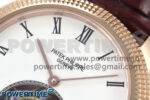 PP Tourbillon RG Texuted Bezel RMSF Edition White Dial on Brown Leather Strap - Image 4