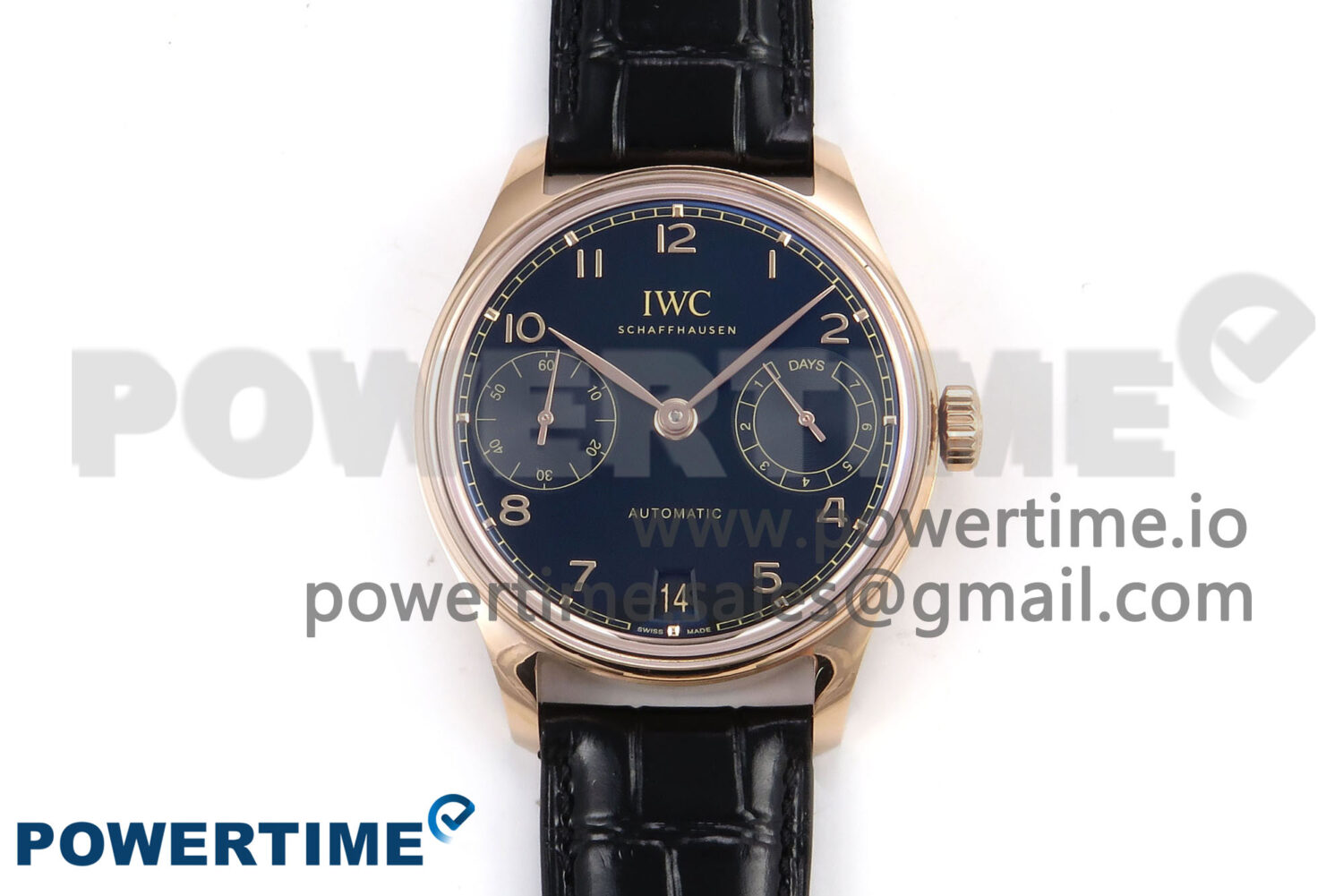 Portugieser Automatic 42mm RG APSF 1:1 Best Edition Black Dial on Black Leather Strap A52010 - Image 1