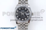 DateJust 36 126234 QF 1:1 Best Edition 904L Steel Black Diamonds Dial on SS Jubilee Bracelet VR3235
