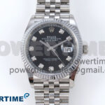 DateJust 36 126234 QF 1:1 Best Edition 904L Steel Black Diamonds Dial on SS Jubilee Bracelet VR3235