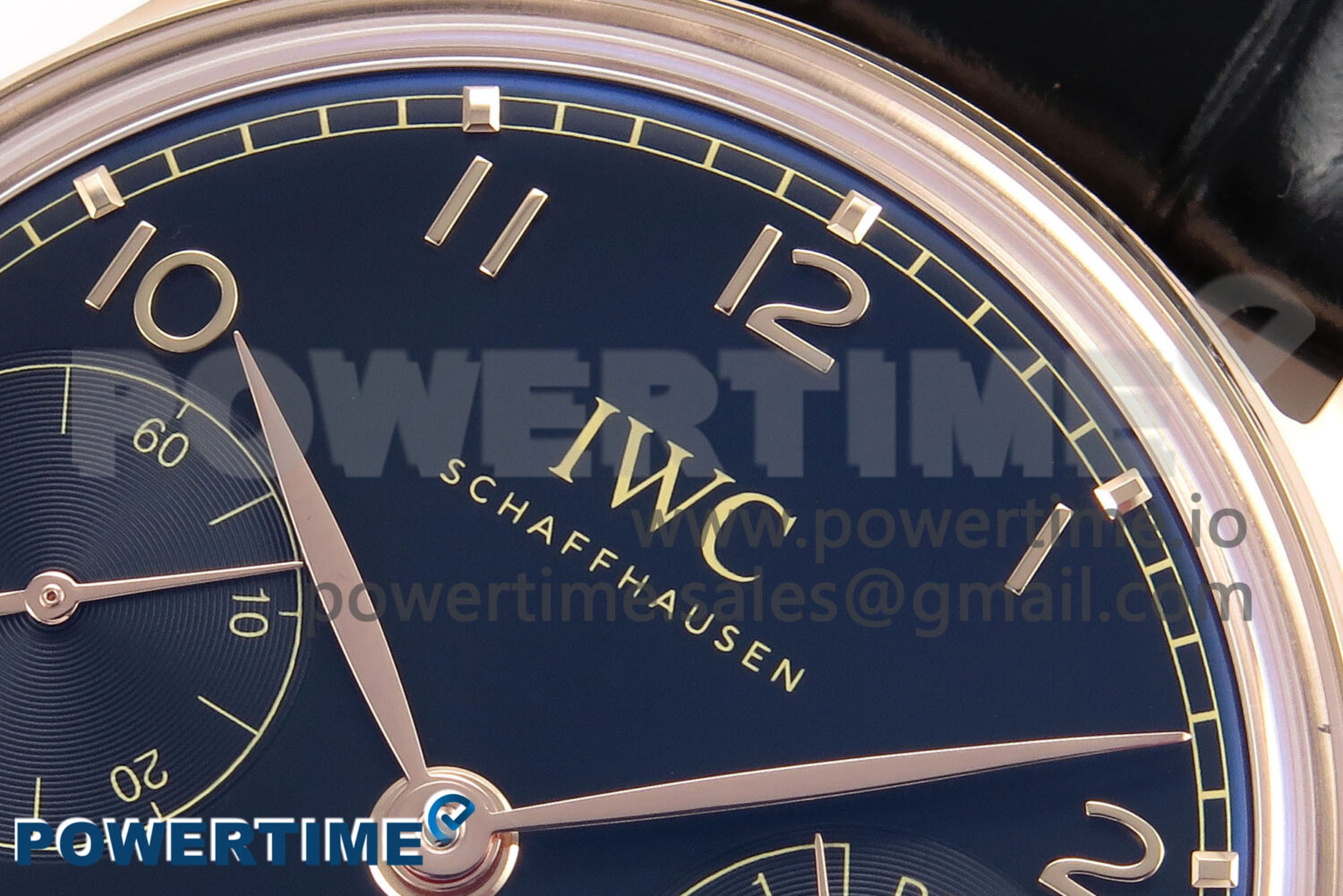 Portugieser Automatic 42mm RG APSF 1:1 Best Edition Black Dial on Black Leather Strap A52010 - Image 4