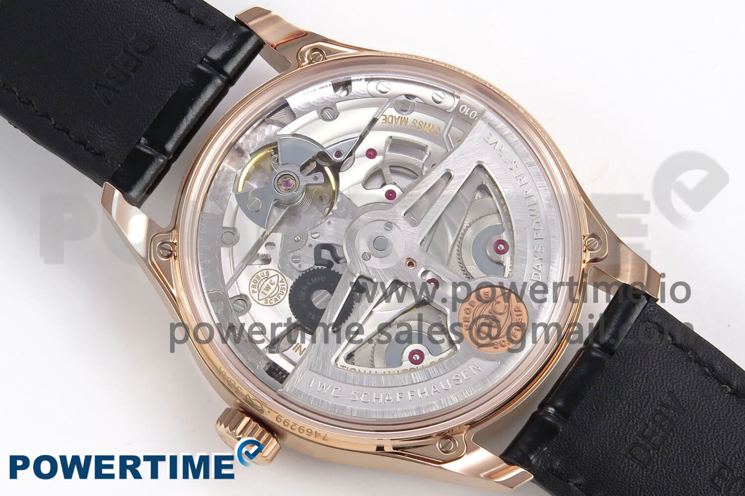 Portugieser Automatic 42mm RG APSF 1:1 Best Edition Black Dial on Black Leather Strap A52010 - Image 8