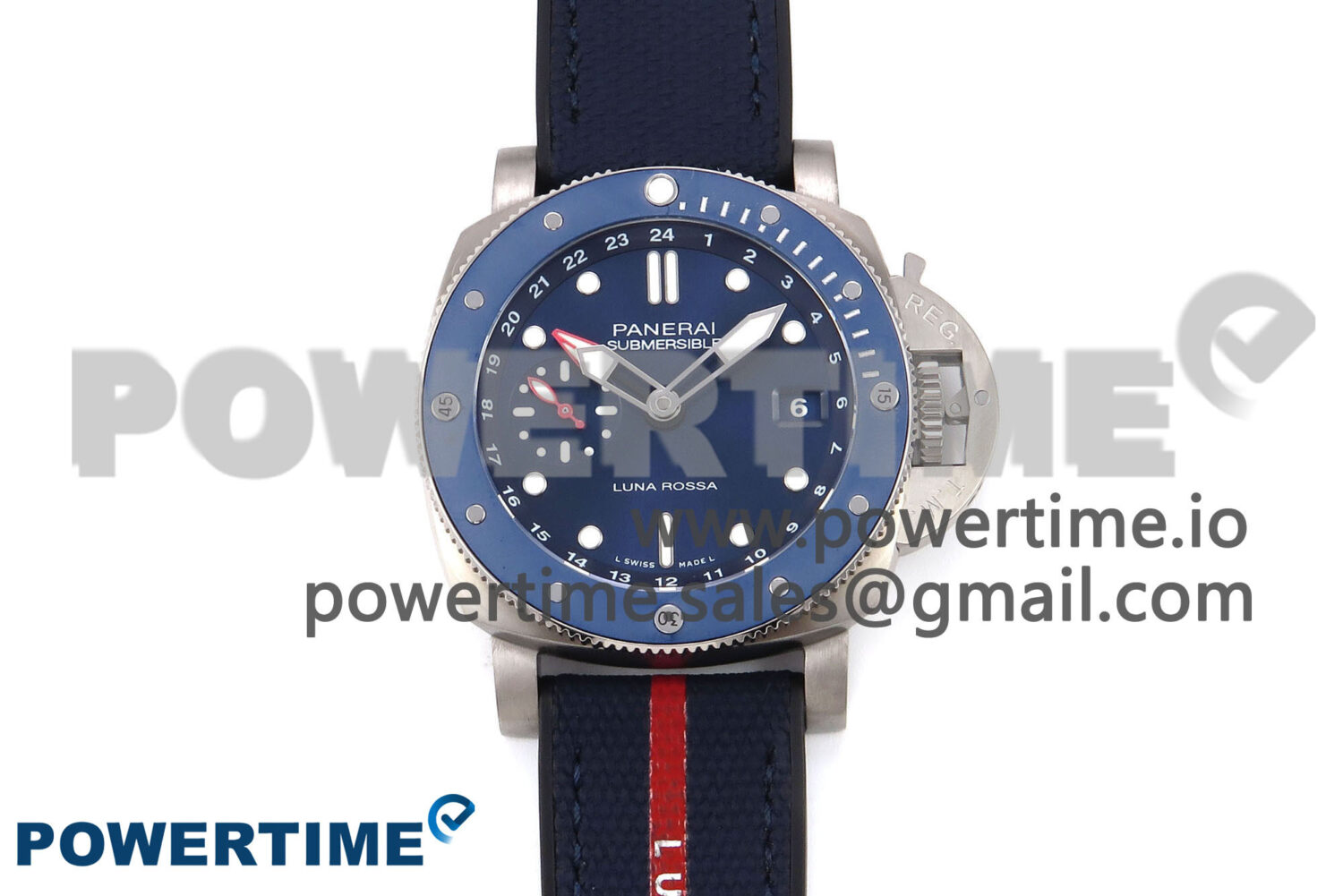 PAM1507 Luna Rossa Submersible VSF 1:1 Best Edition on Blue Fabric Strap P900 - Image 1