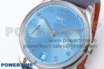 Portugieser Automatic SS IW501708 APSF 1:1 Best Edition Light Blue Dial on Gray Leather Strap A52011 - Image 3