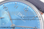 Portugieser Automatic SS IW501708 APSF 1:1 Best Edition Light Blue Dial on Gray Leather Strap A52011 - Image 4