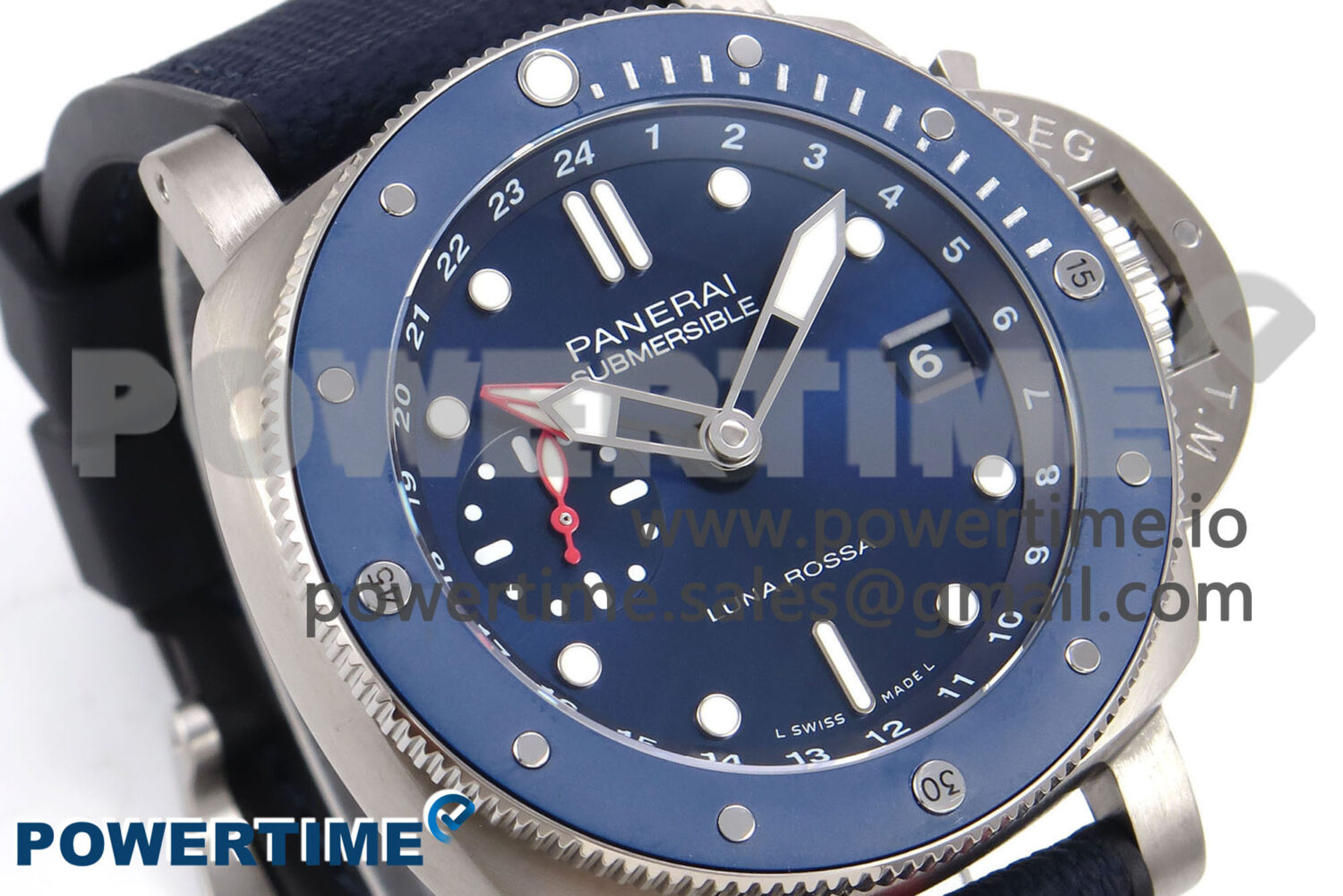PAM1507 Luna Rossa Submersible VSF 1:1 Best Edition on Blue Fabric Strap P900 - Image 2