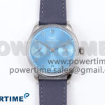 Portugieser Automatic SS IW501708 APSF 1:1 Best Edition Light Blue Dial on Gray Leather Strap A52011