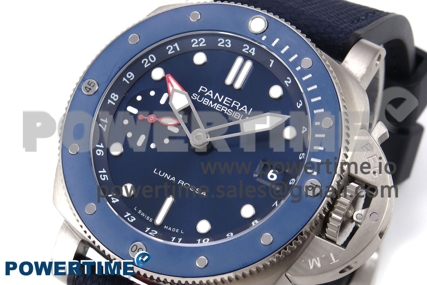PAM1507 Luna Rossa Submersible VSF 1:1 Best Edition on Blue Fabric Strap P900 - Image 3