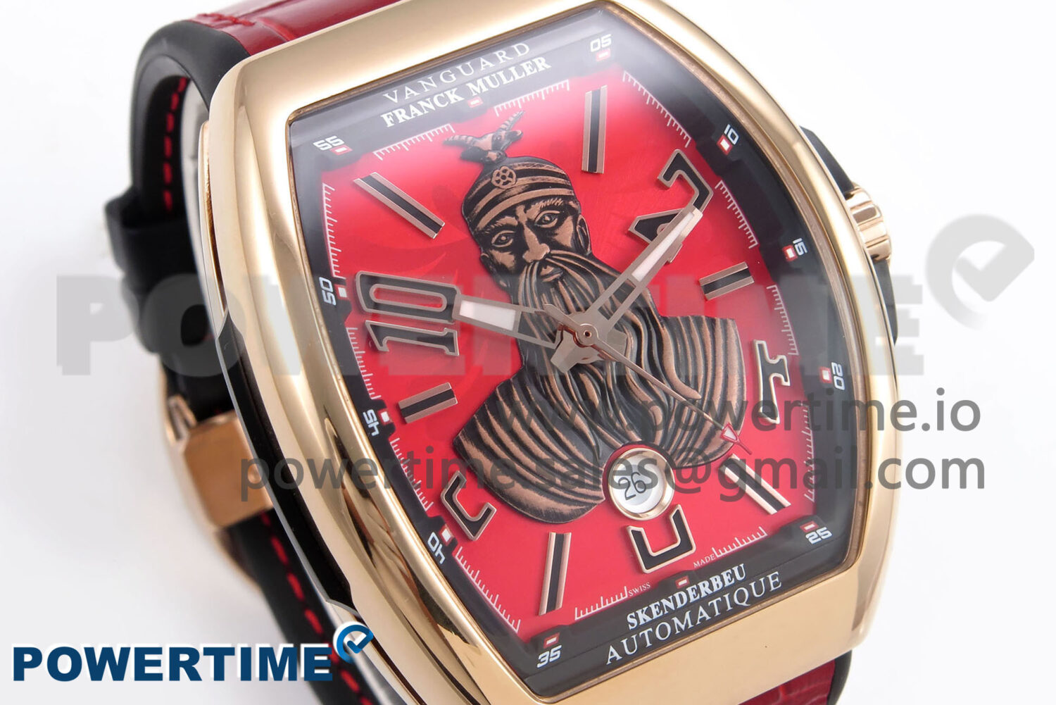 Vanguard Skenderbeu RG ABF Best Edition Red Dial on Red Leather Strap A2824 - Image 2