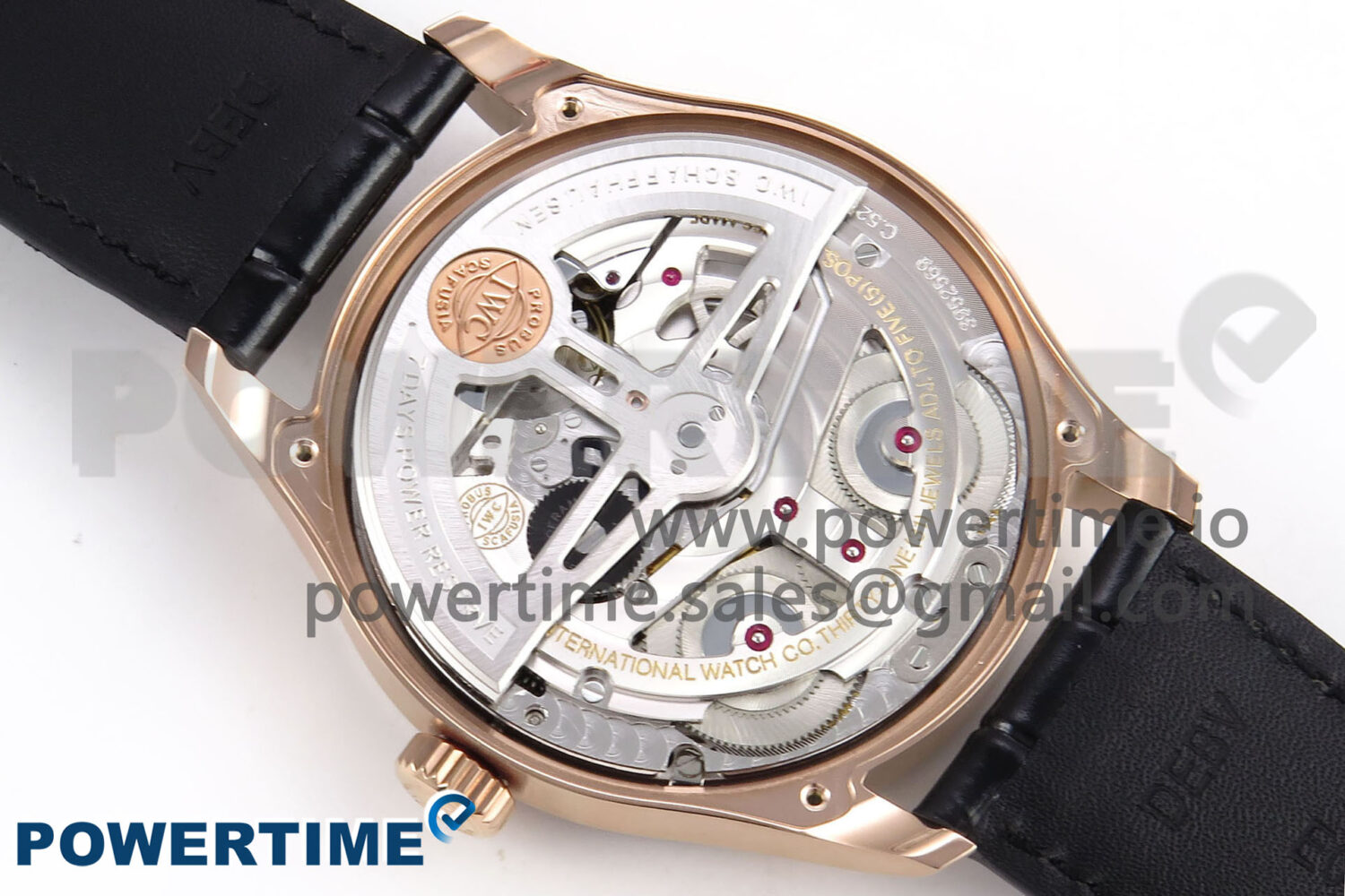 Portugieser Automatic 42mm RG APSF 1:1 Best Edition Black Dial on Black Leather Strap A52010 - Image 13