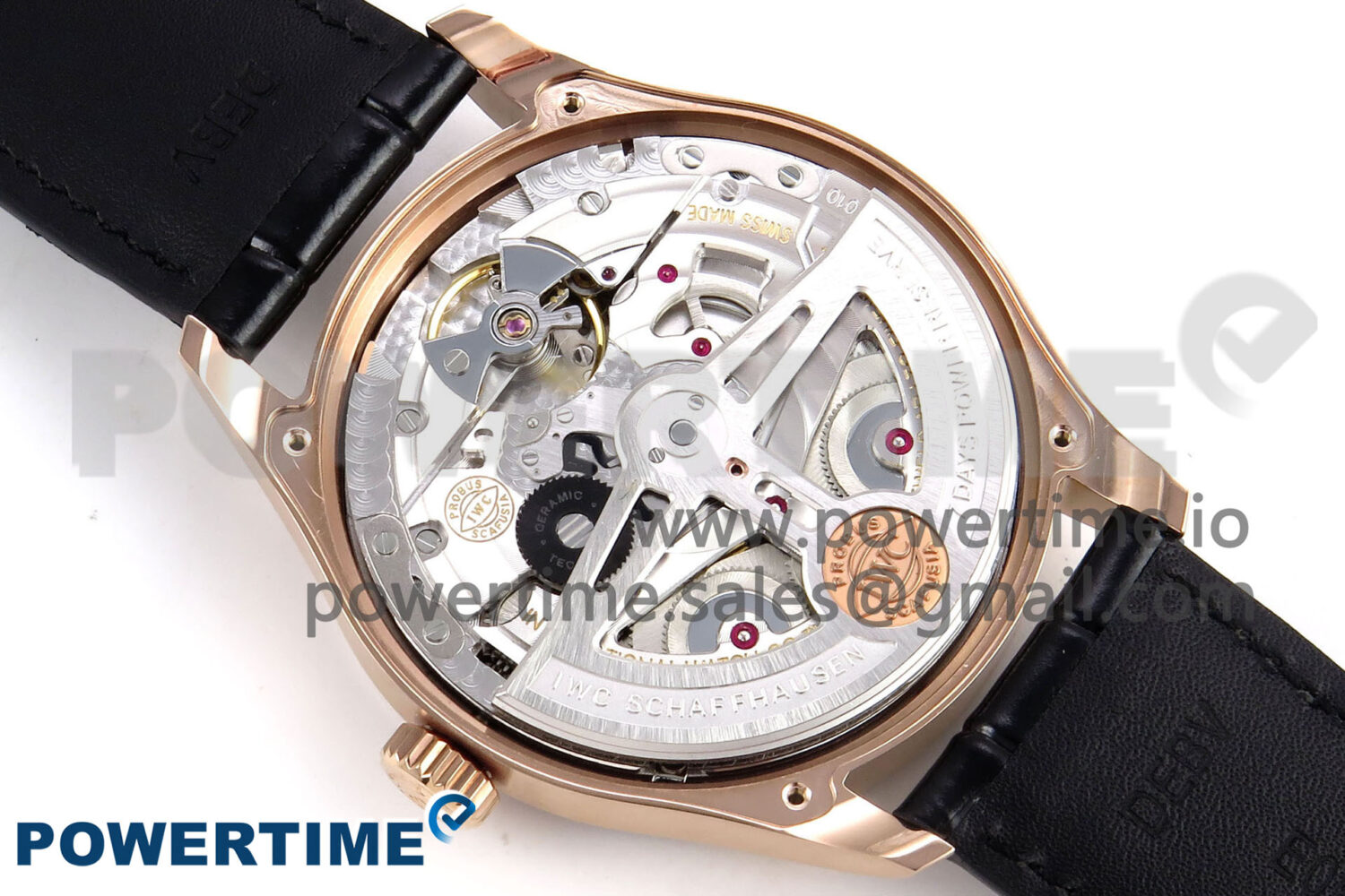 Portugieser Automatic 42mm RG APSF 1:1 Best Edition Black Dial on Black Leather Strap A52010 - Image 14