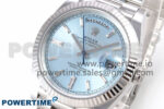 Day Date 40 SS 228236 THBF 1:1 Best Edition Ice-Blue Crystal Dial on President Bracelet VR3255 (Gain Weight) - Image 3