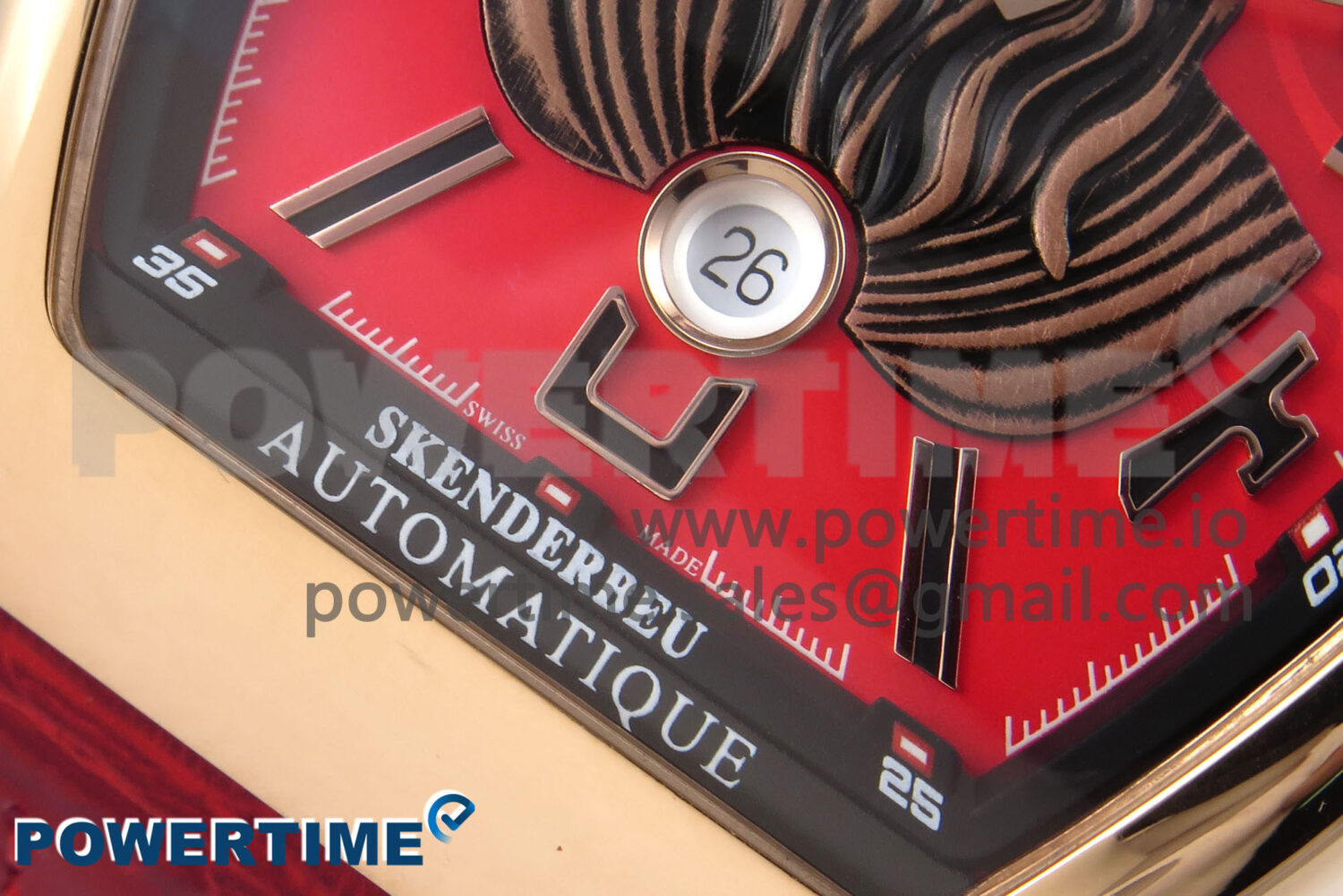 Vanguard Skenderbeu RG ABF Best Edition Red Dial on Red Leather Strap A2824 - Image 5