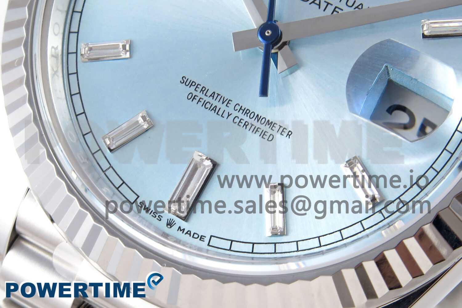 Day Date 40 SS 228236 THBF 1:1 Best Edition Ice-Blue Crystal Dial on President Bracelet VR3255 (Gain Weight) - Image 5