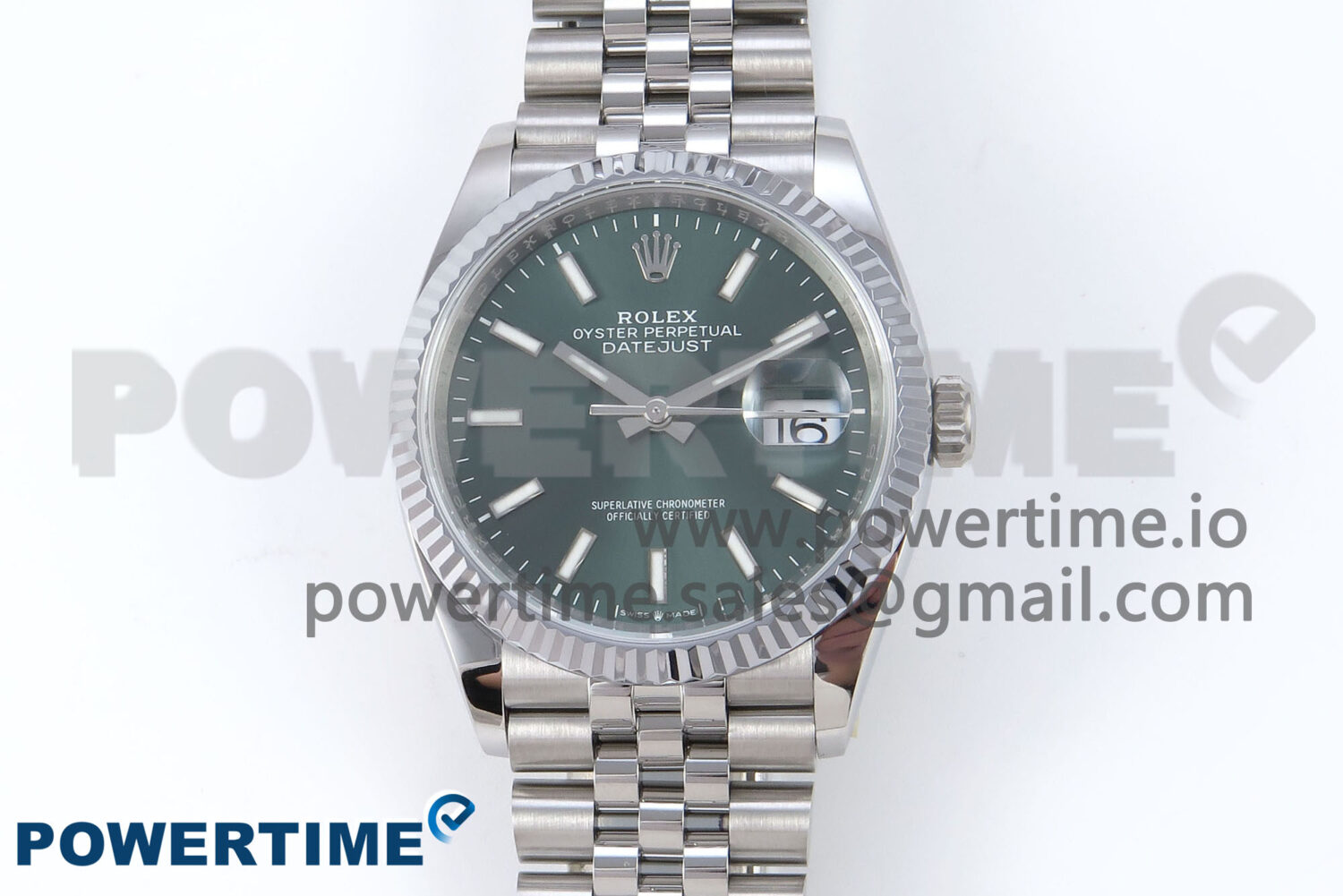 DateJust 36 126234 QF 1:1 Best Edition 904L Steel Green Stick Dial on SS Jubilee Bracelet VR3235 - Image 1