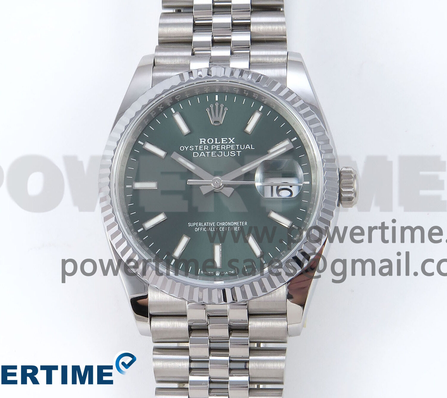 DateJust 36 126234 QF 1:1 Best Edition 904L Steel Green Stick Dial on SS Jubilee Bracelet VR3235