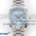 Day Date 40 SS 228236 THBF 1:1 Best Edition Ice-Blue Crystal Dial on President Bracelet VR3255 (Gain Weight)