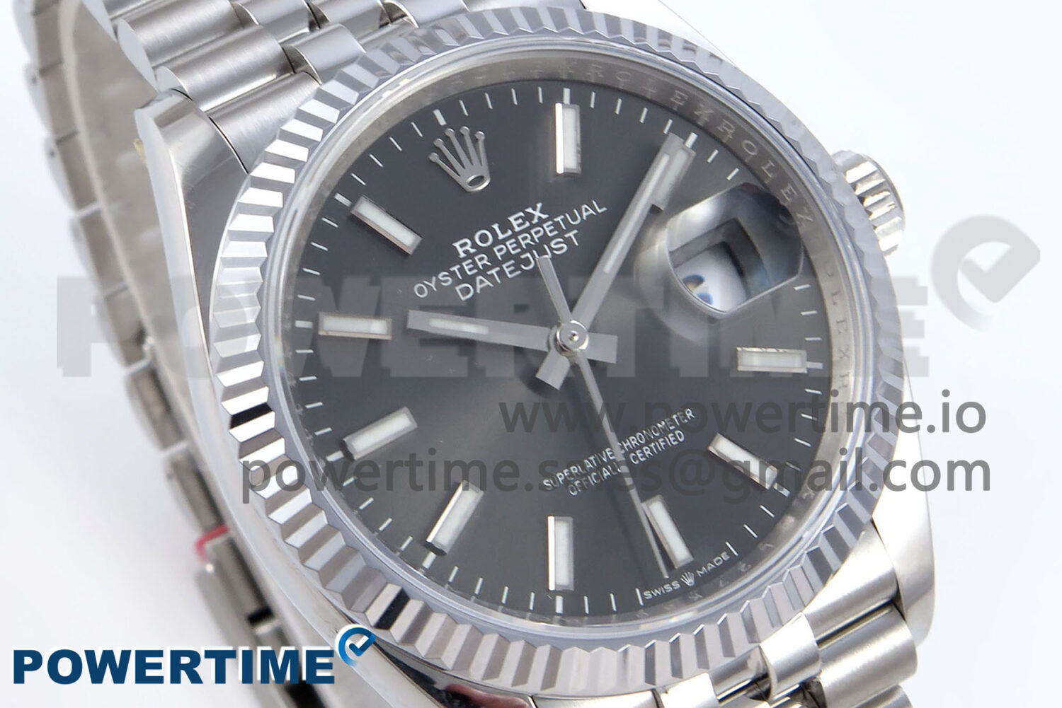 DateJust 36 126234 QF 1:1 Best Edition 904L Steel Gray Stick Dial on SS Jubilee Bracelet VR3235 - Image 2