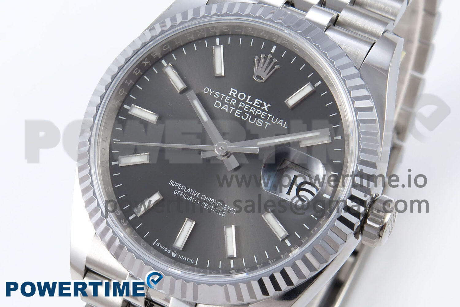 DateJust 36 126234 QF 1:1 Best Edition 904L Steel Gray Stick Dial on SS Jubilee Bracelet VR3235 - Image 3