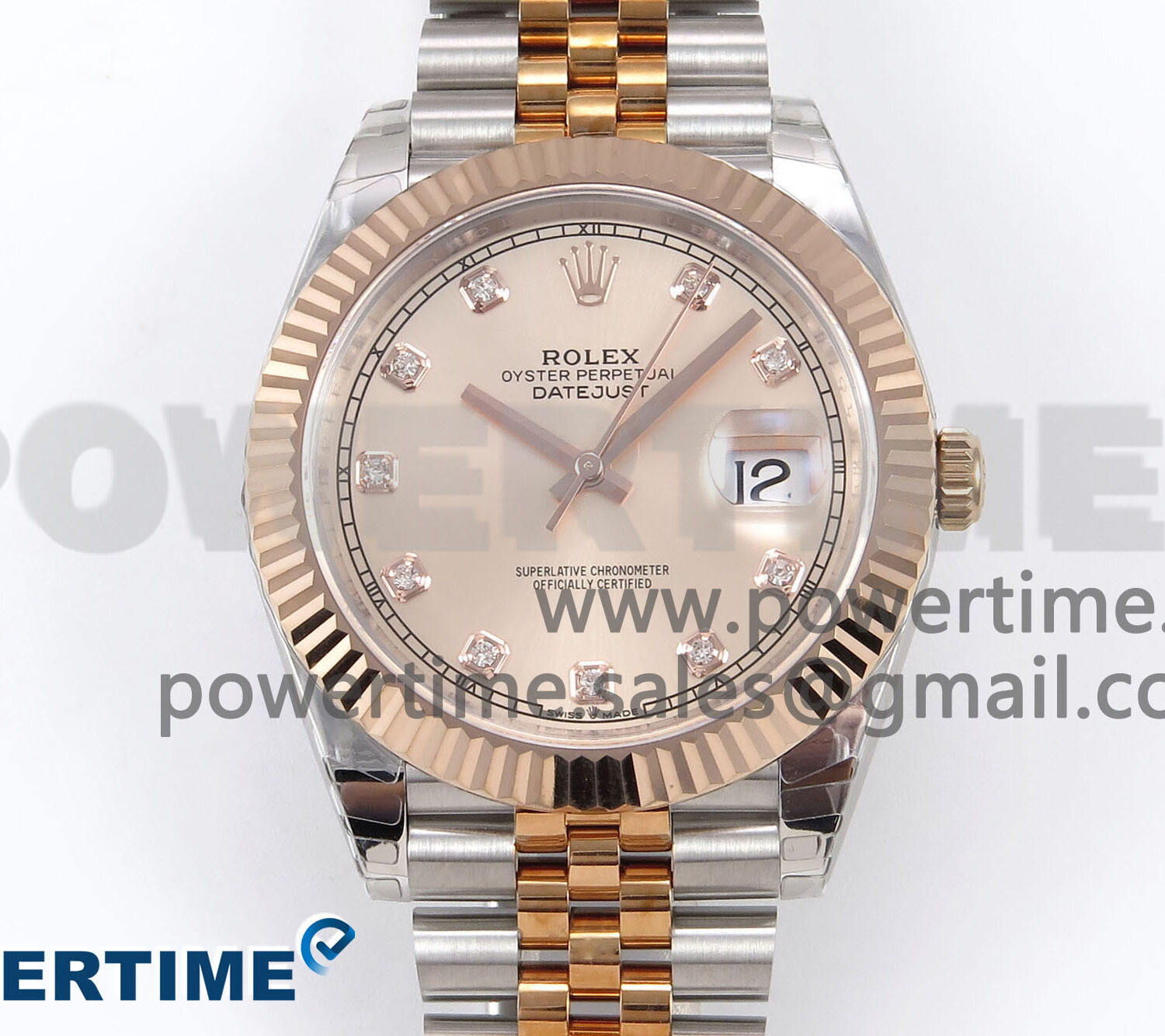 DateJust 41 126331 EWEF 1:1 Best Edition RG Diamonds Dial on SS/RG Jubilee Bracelet A3235