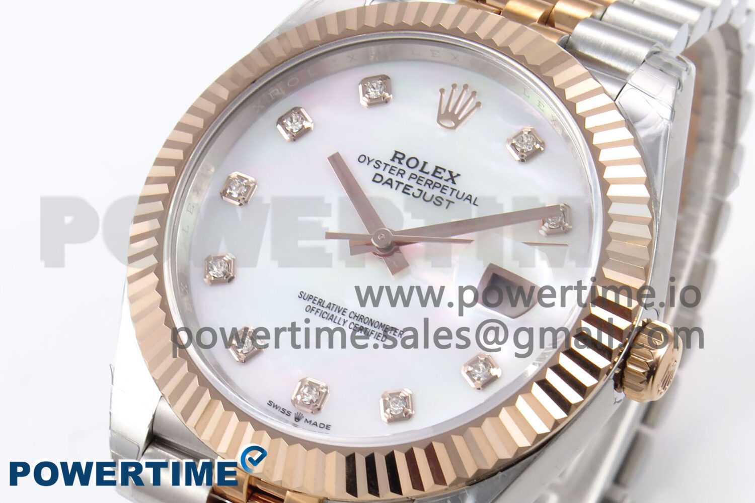 DateJust 41 126331 EWEF 1:1 Best Edition White MOP Dial on SS/RG Jubilee Bracelet A3235 - Image 3