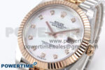 DateJust 41 126331 EWEF 1:1 Best Edition White MOP Dial on SS/RG Jubilee Bracelet A3235 - Image 3