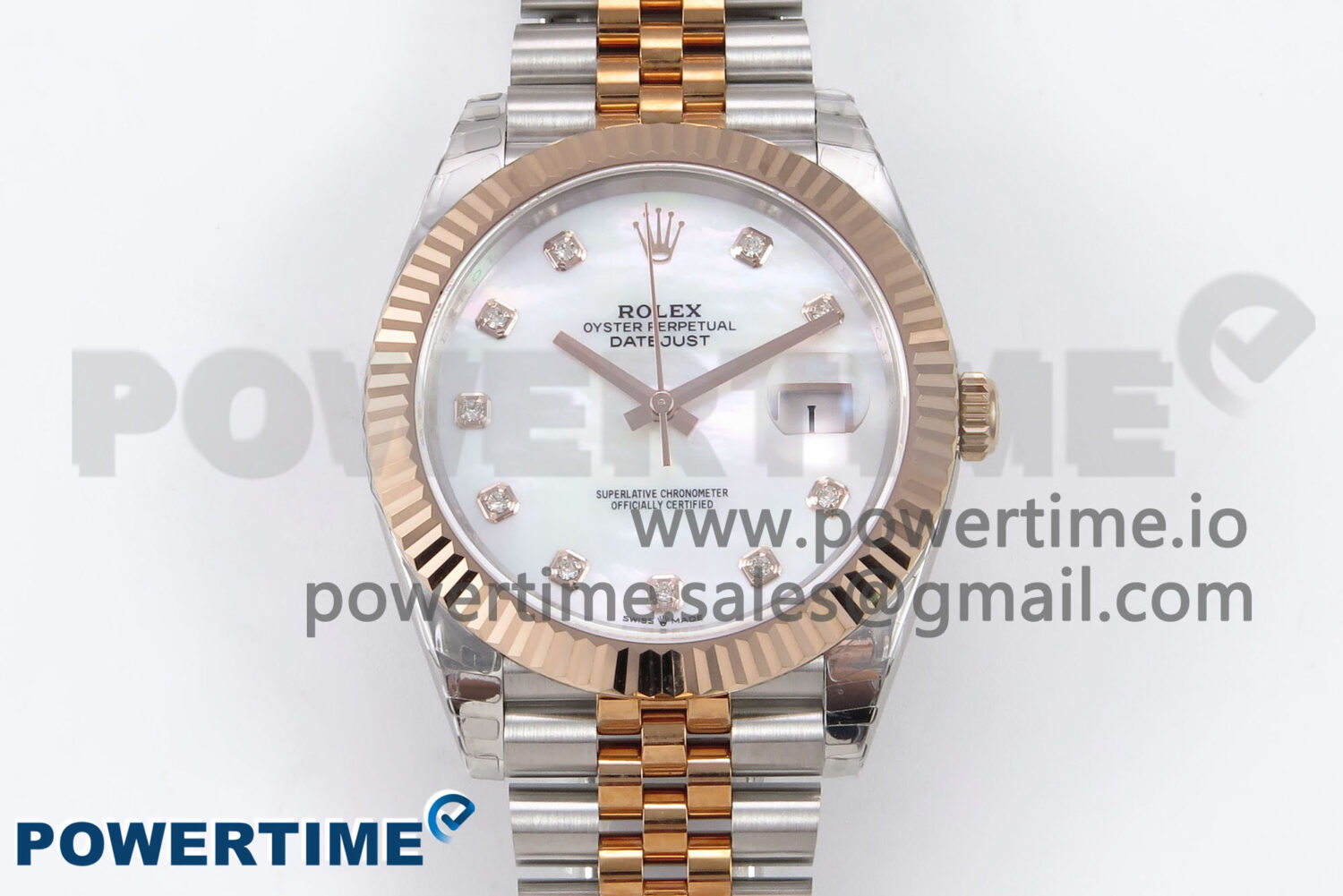 DateJust 41 126331 EWEF 1:1 Best Edition White MOP Dial on SS/RG Jubilee Bracelet A3235 - Image 1