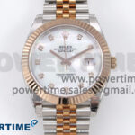 DateJust 41 126331 EWEF 1:1 Best Edition White MOP Dial on SS/RG Jubilee Bracelet A3235