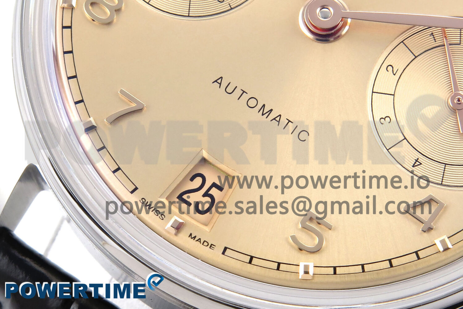 Portugieser Automatic SS IW501705 APSF 1:1 Best Edition RG Dial on Black Leather Strap A52011 - Image 5