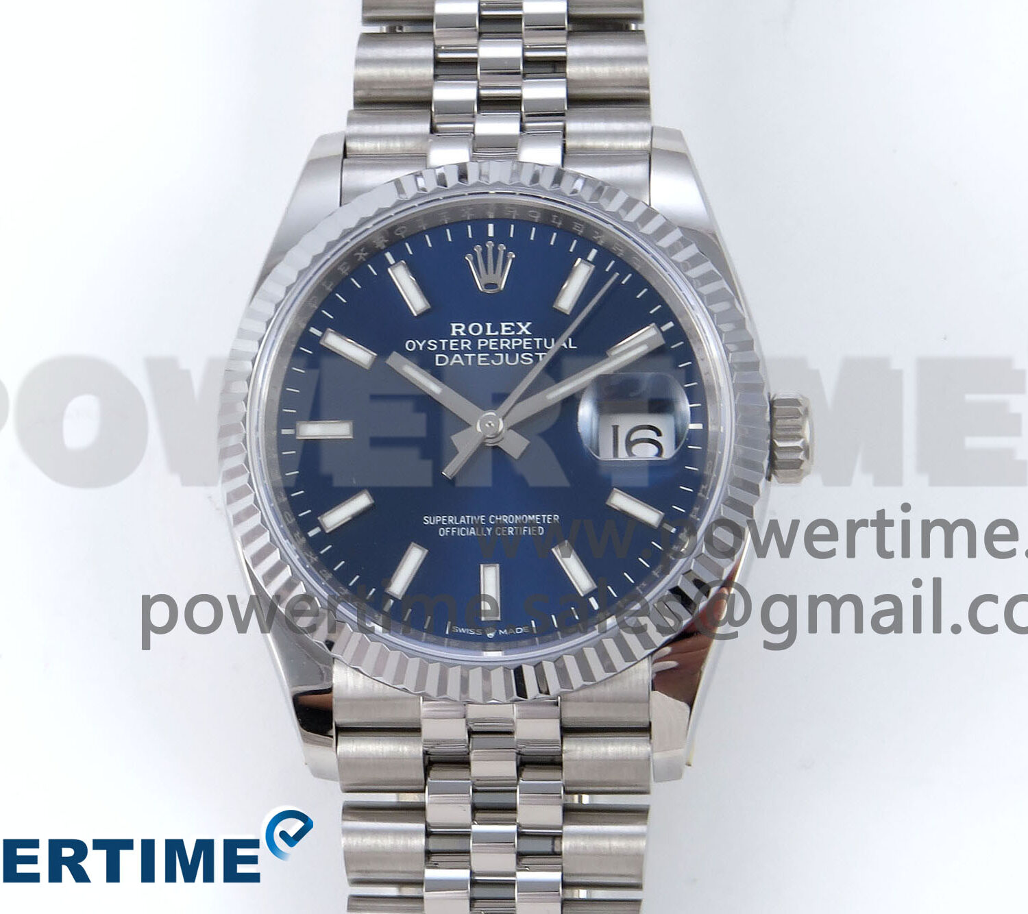 DateJust 36 126234 QF 1:1 Best Edition 904L Steel Blue Stick Dial on SS Jubilee Bracelet VR3235