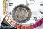 PP Tourbillon SS Rainbow Bezel RMSF Edition White Dial on Black Leather Strap - Image 5