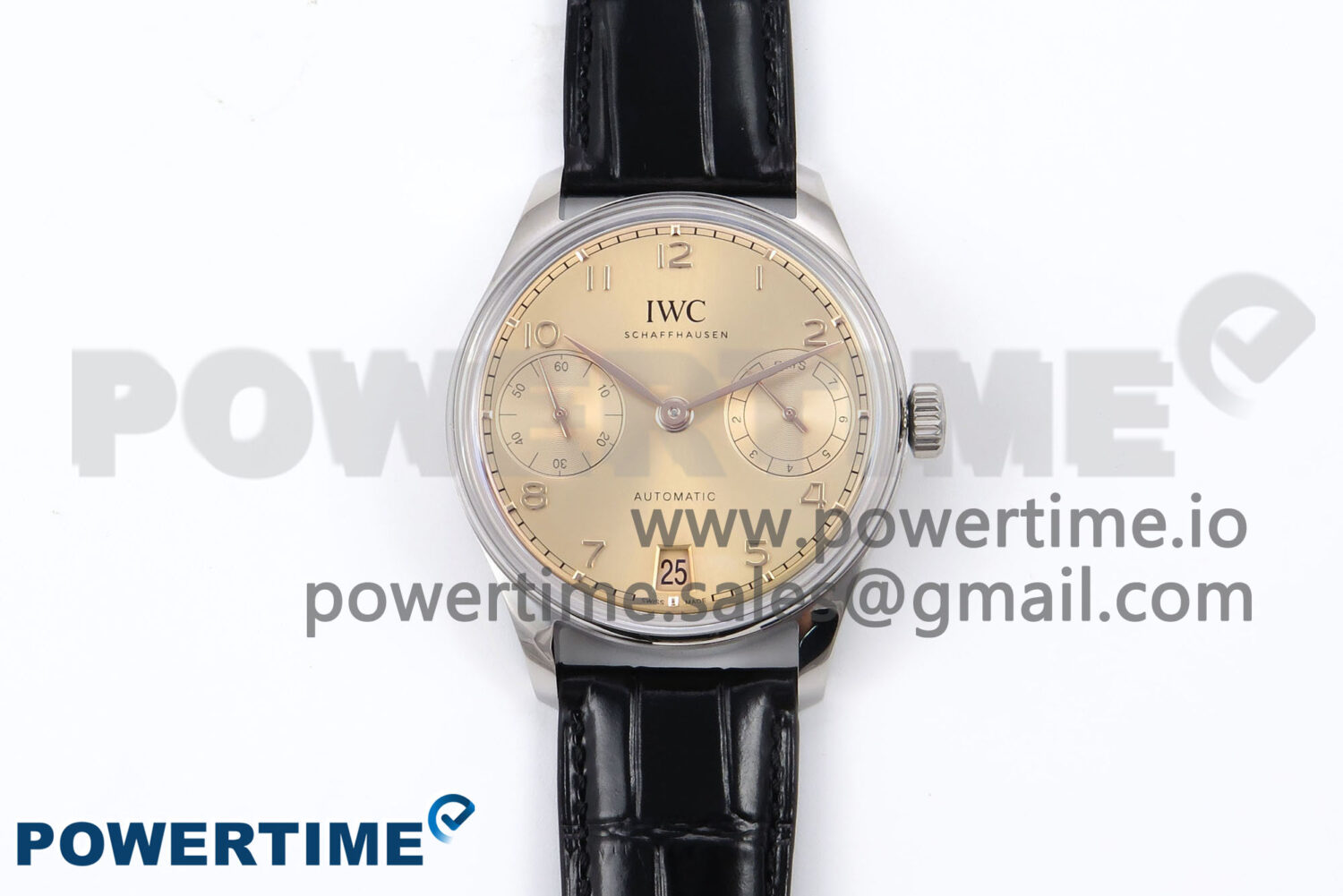 Portugieser Automatic SS IW501705 APSF 1:1 Best Edition RG Dial on Black Leather Strap A52011 - Image 1