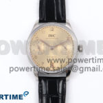 Portugieser Automatic SS IW501705 APSF 1:1 Best Edition RG Dial on Black Leather Strap A52011