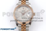 DateJust 41 126331 EWEF 1:1 Best Edition Silver Textured Dial on SS/RG Jubilee Bracelet A3235