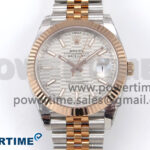 DateJust 41 126331 EWEF 1:1 Best Edition Silver Textured Dial on SS/RG Jubilee Bracelet A3235