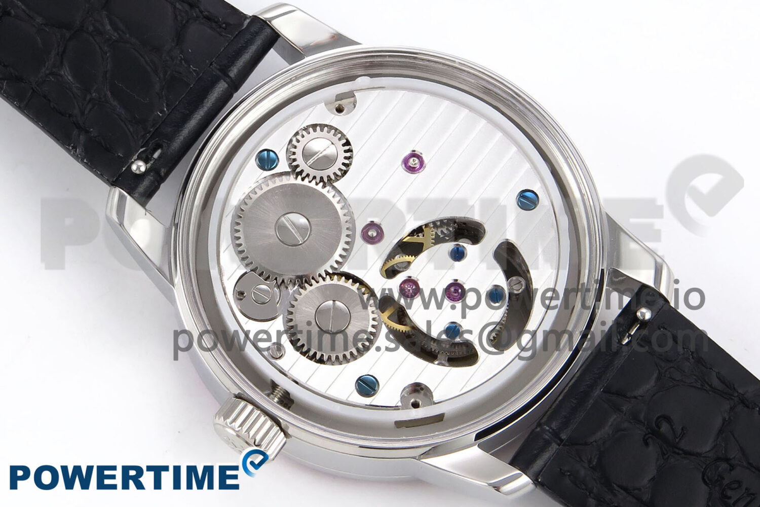 PP Tourbillon SS Rainbow Bezel RMSF Edition White Dial on Black Leather Strap - Image 9