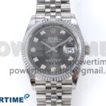 DateJust 36 126234 QF 1:1 Best Edition 904L Steel Gray Diamonds Dial on SS Jubilee Bracelet VR3235
