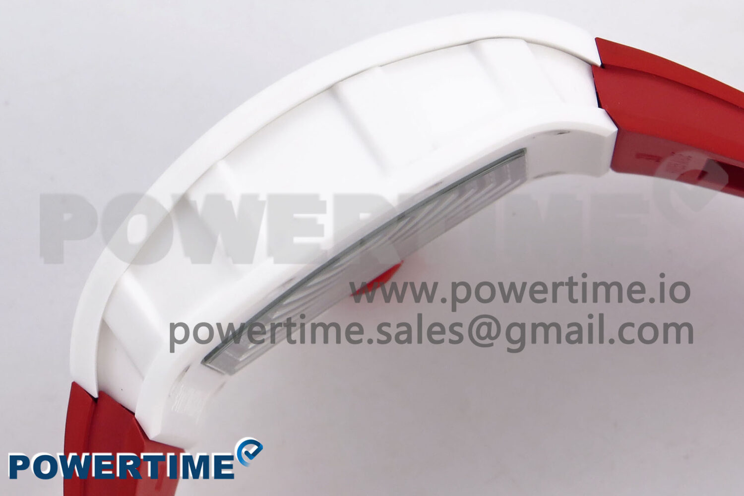 RM055 White Ceramic T+F 1:1 Best Edition Red Skeleton Dial on Red Rubber Strap RMUL2 Super Clone - Image 7