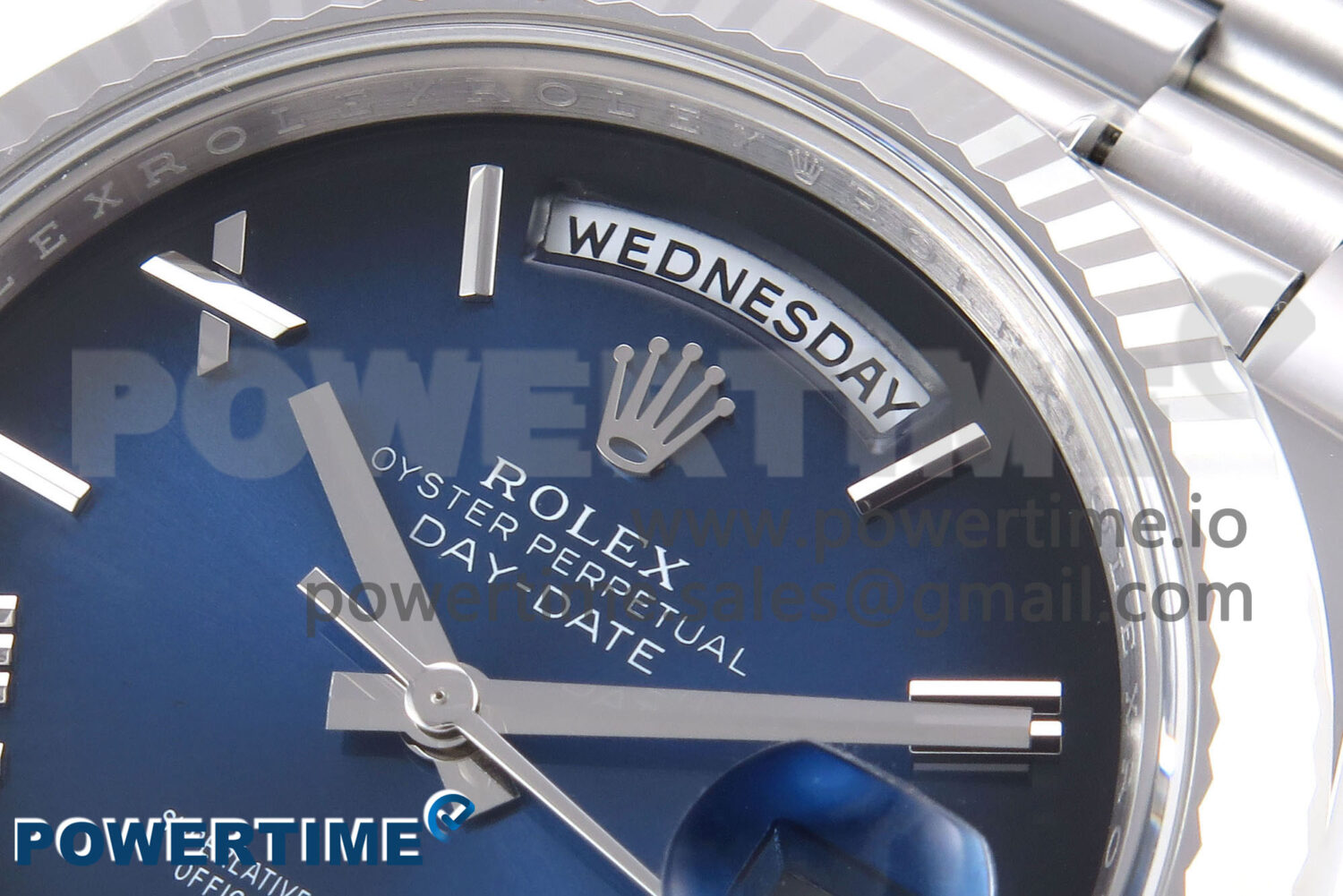 Day Date 40 SS 228239 THBF 1:1 Best Edition Blue Ombre Roman Dial on President Bracelet VR3255 (Gain Weight) - Image 4