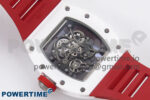 RM055 White Ceramic T+F 1:1 Best Edition Red Skeleton Dial on Red Rubber Strap RMUL2 Super Clone - Image 8