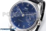 Portugieser Automatic SS IW501704 APSF 1:1 Best Edition Blue Dial on Black Leather Strap A52011 - Image 3