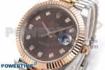 DateJust 41 126331 EWEF 1:1 Best Edition Brown Diamonds Dial on SS/RG Jubilee Bracelet A3235 - Image 3